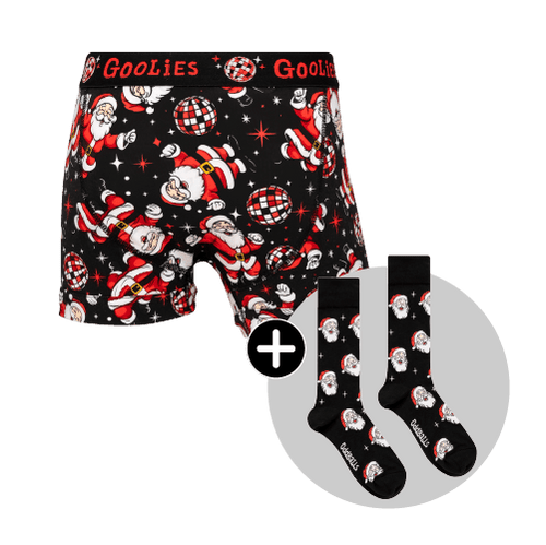 Disco Santa Bundle - Kids Boxer Shorts & Matching Socks