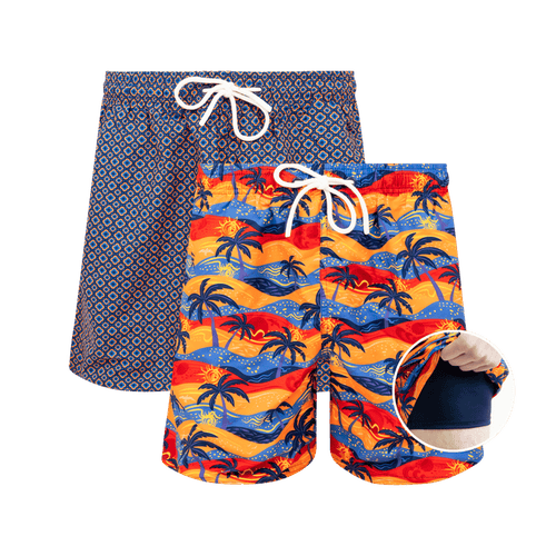 Orange & Oasis Bundle - Mens Compression Swim Shorts Bundle