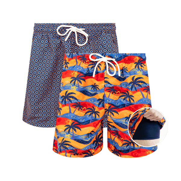 Orange & Oasis Bundle - Mens Compression Swim Shorts Bundle