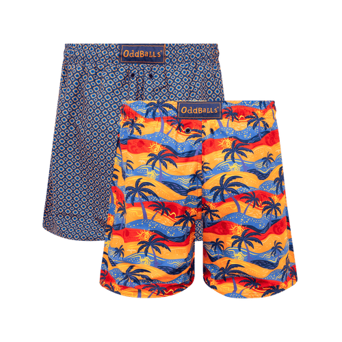 Orange & Oasis Bundle - Mens Swim Shorts 2 Pack