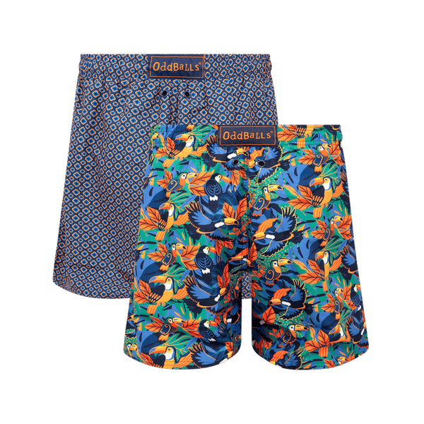 Orange & Paradise Bundle - Mens Swim Shorts 2 Pack