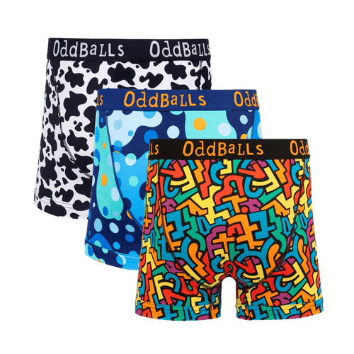 Party Pants - Mens Cotton Boxer Shorts 3 Pack