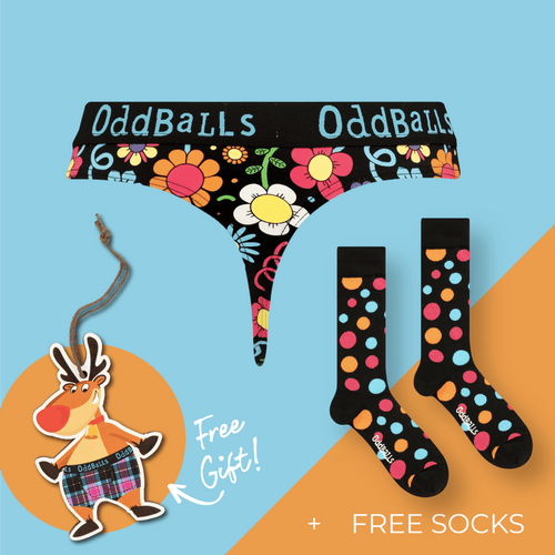 Women's Patterned Thong Subscription - 3 Month Prepaid (Free Socks + Free Delivery!)