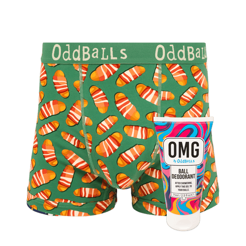 Pigs In Blankets - Mens Boxer Shorts & Ball Deodorant Bundle
