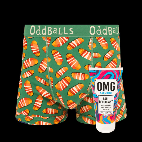 Pigs In Blankets - Mens Boxer Shorts & Ball Deodorant Bundle