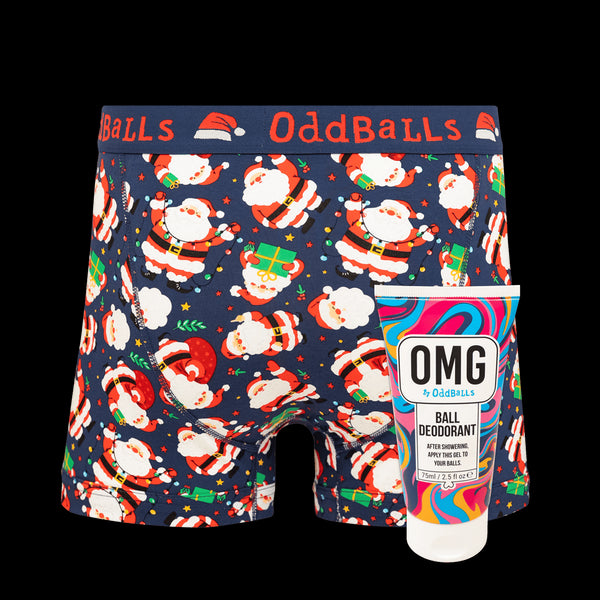 Santa - Mens Boxer Shorts & Ball Deodorant Bundle