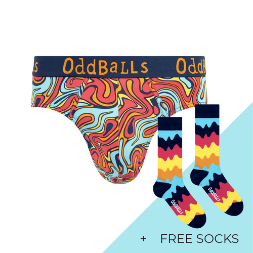 Men's Patterned Cotton Briefs Subscription - 6 Months Prepaid (Free Socks + Free Delivery!)