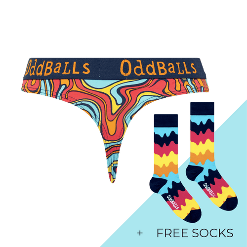 Women's Patterned Thong Subscription - Monthly (Free Socks + Free Delivery!)