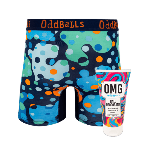 Space Balls - Mens Bamboo Boxer Shorts & Ball Deodorant Bundle