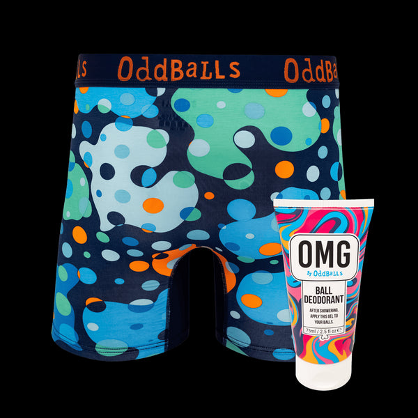 Space Balls - Mens Bamboo Boxer Shorts & Ball Deodorant Bundle