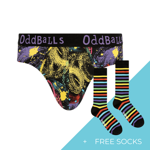 Men's Patterned Cotton Briefs Subscription - 12 Months Prepaid (Free Socks + Free Delivery!)