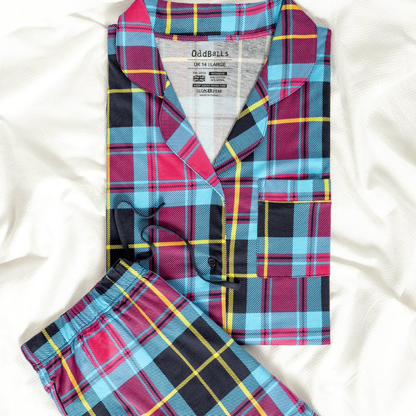 Tartan - Modal Men's Short Button Up Pyjamas Set