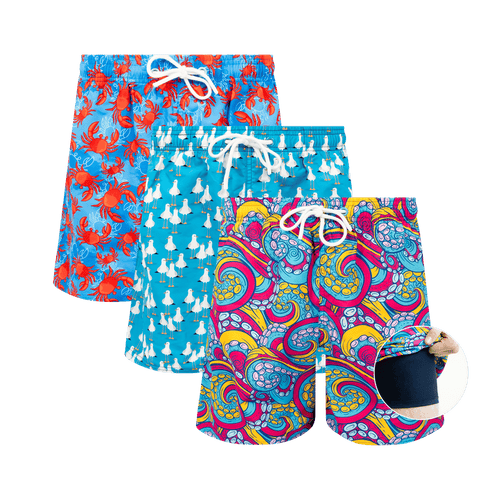 The Salty Crew Bundle - Mens Compression Swim Shorts 3 Pack