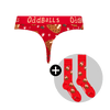 Christmas Puddings Bundle - Ladies Cotton Thong & Matching Socks