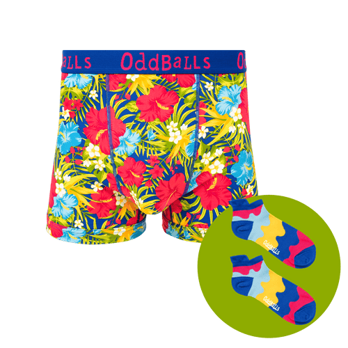 Tiki - Mens Boxer Shorts & Matching Sock