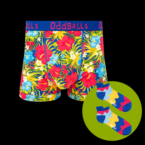 Tiki - Mens Boxer Shorts & Matching Sock