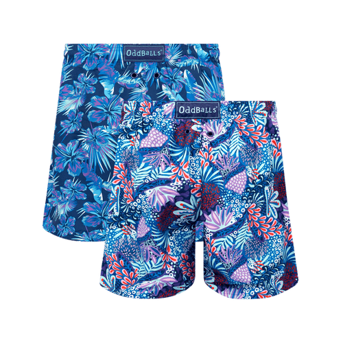 Tropical & Coral Bundle - Mens Swim Shorts 2 Pack