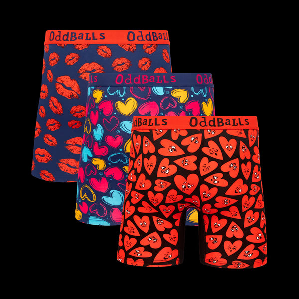 Valentine's Day Bundle - Mens Bamboo Boxer Shorts 3 Pack