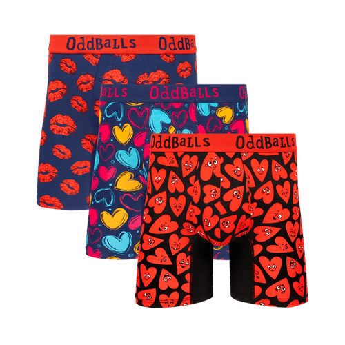 Valentine's Day Bundle - Mens Bamboo Boxer Shorts 3 Pack