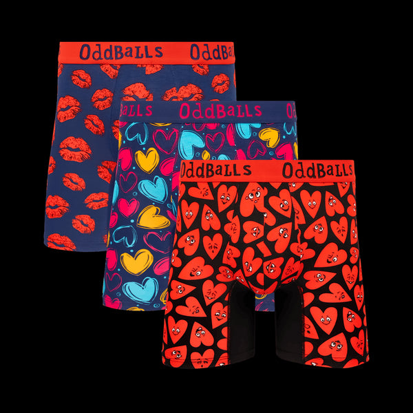 Valentine's Day Bundle - Mens Bamboo Boxer Shorts 3 Pack
