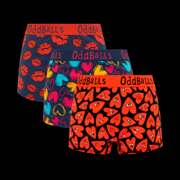 Valentine's Day Bundle - Ladies Boxer Shorts 3 Pack