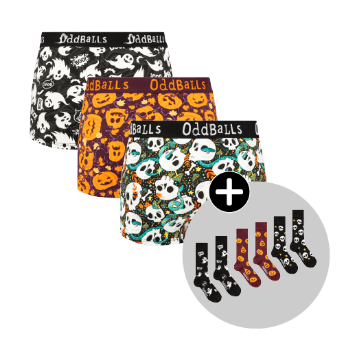 Ultimate Halloween Bundle - Ladies Boxer Shorts & Matching Socks 3 Pack