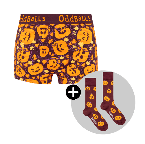 Pumpkins Bundle - Ladies Boxer Shorts & Matching Socks