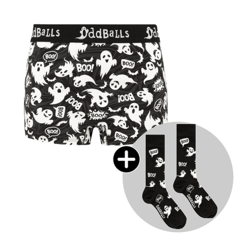 Ghosts Bundle - Ladies Boxer Shorts & Matching Socks