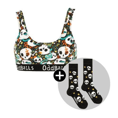 Skulls Bundle - Ladies Bralette & Matching Socks