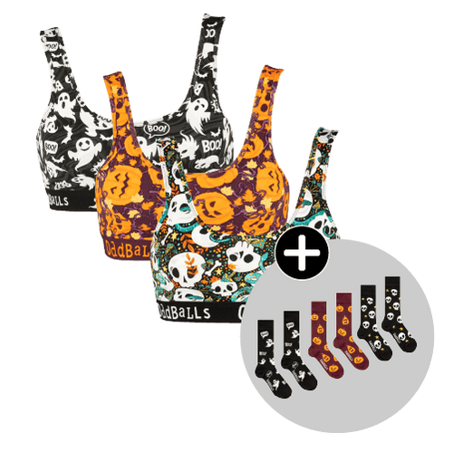 Ultimate Halloween Bundle - Ladies Bralette & Matching Socks 3 Pack