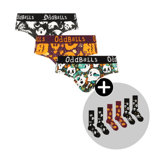 Ultimate Halloween Bundle - Ladies Briefs & Matching Socks 3 Pack