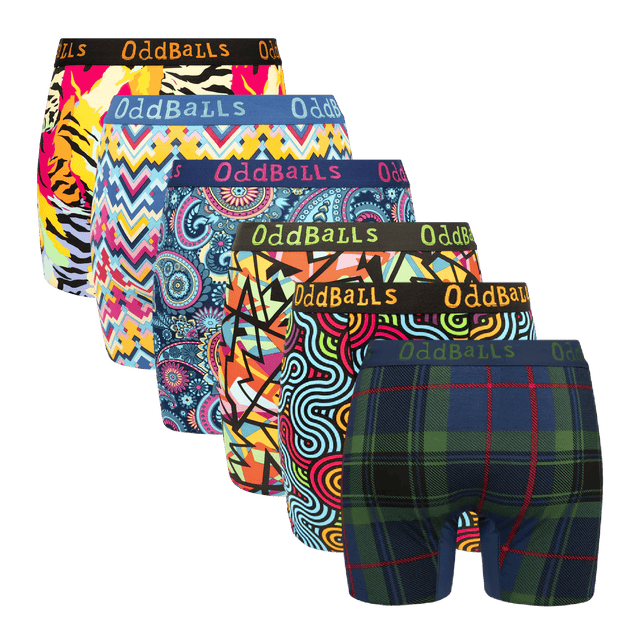 Pattern Party Bundle - Ladies Bamboo Boxer Shorts 6 Pack