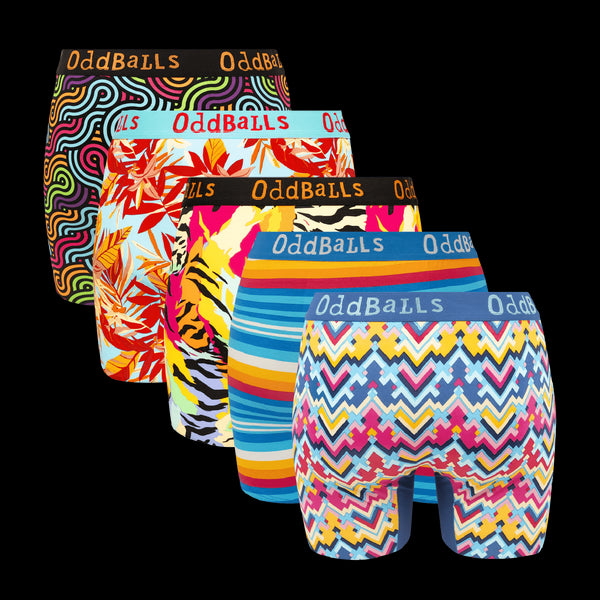 Bargain Bums Bundle - Ladies Bamboo Boxer Shorts 5 Pack