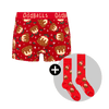 Christmas Puddings Bundle - Ladies Boxer Shorts & Matching Socks