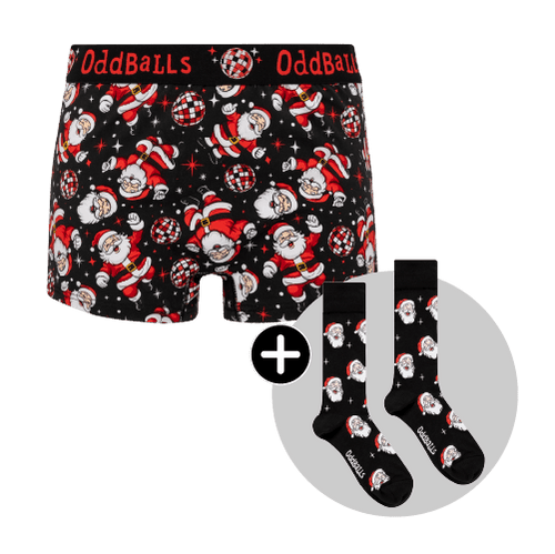 Disco Santa Bundle - Ladies Boxer Shorts & Matching Socks