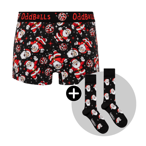 Disco Santa Bundle - Ladies Boxer Shorts & Matching Socks