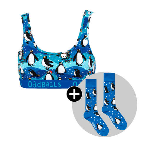Penguins Bundle - Ladies Bralette & Matching Socks
