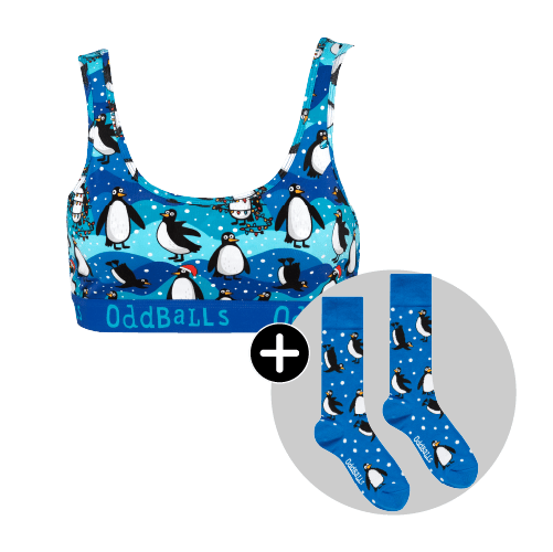 Penguins Bundle - Ladies Bralette & Matching Socks
