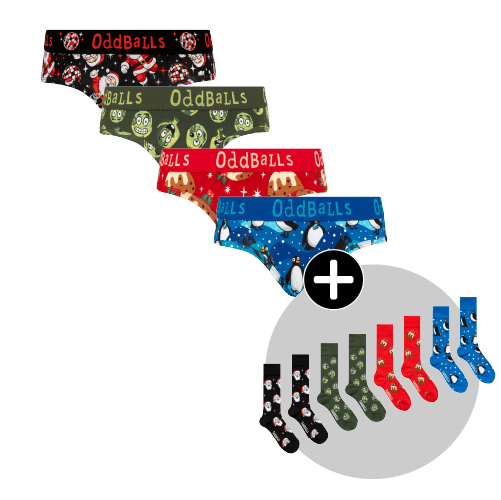 Ultimate Christmas Bundle - Ladies Briefs & Matching Socks 4 Pack