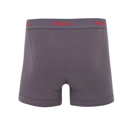 Charcoal & Red - Mens Cotton Boxer Shorts