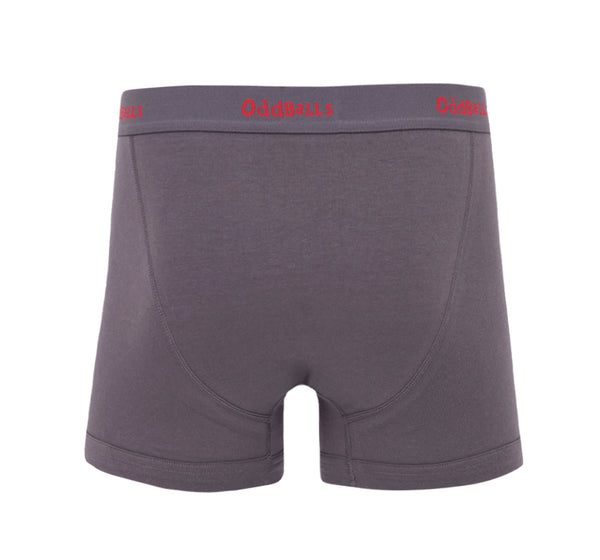 Charcoal & Red - Mens Cotton Boxer Shorts