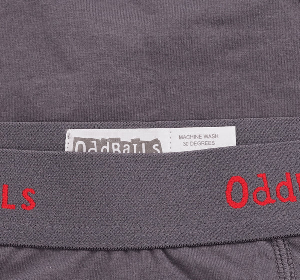 Charcoal & Red - Mens Cotton Boxer Shorts