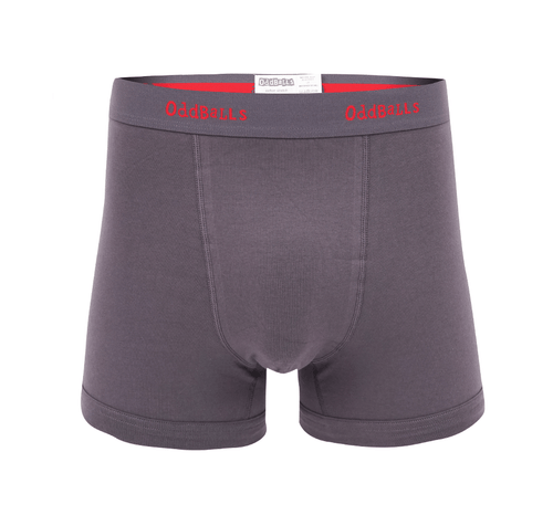 Charcoal & Red - Mens Cotton Boxer Shorts