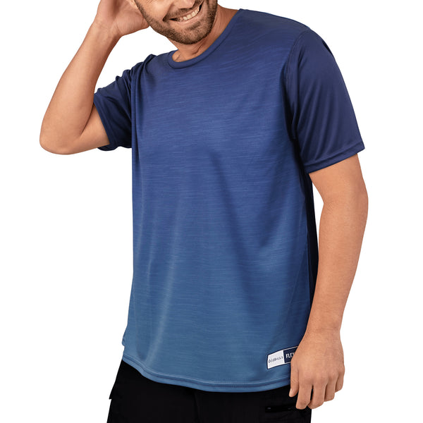 Navy / Green - Gradient - Flex Fit - Mens Training T-Shirt