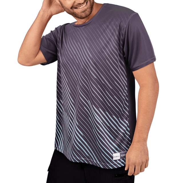 Zig Zag - Grey / Mint - Flex Fit - Mens Training T-Shirt