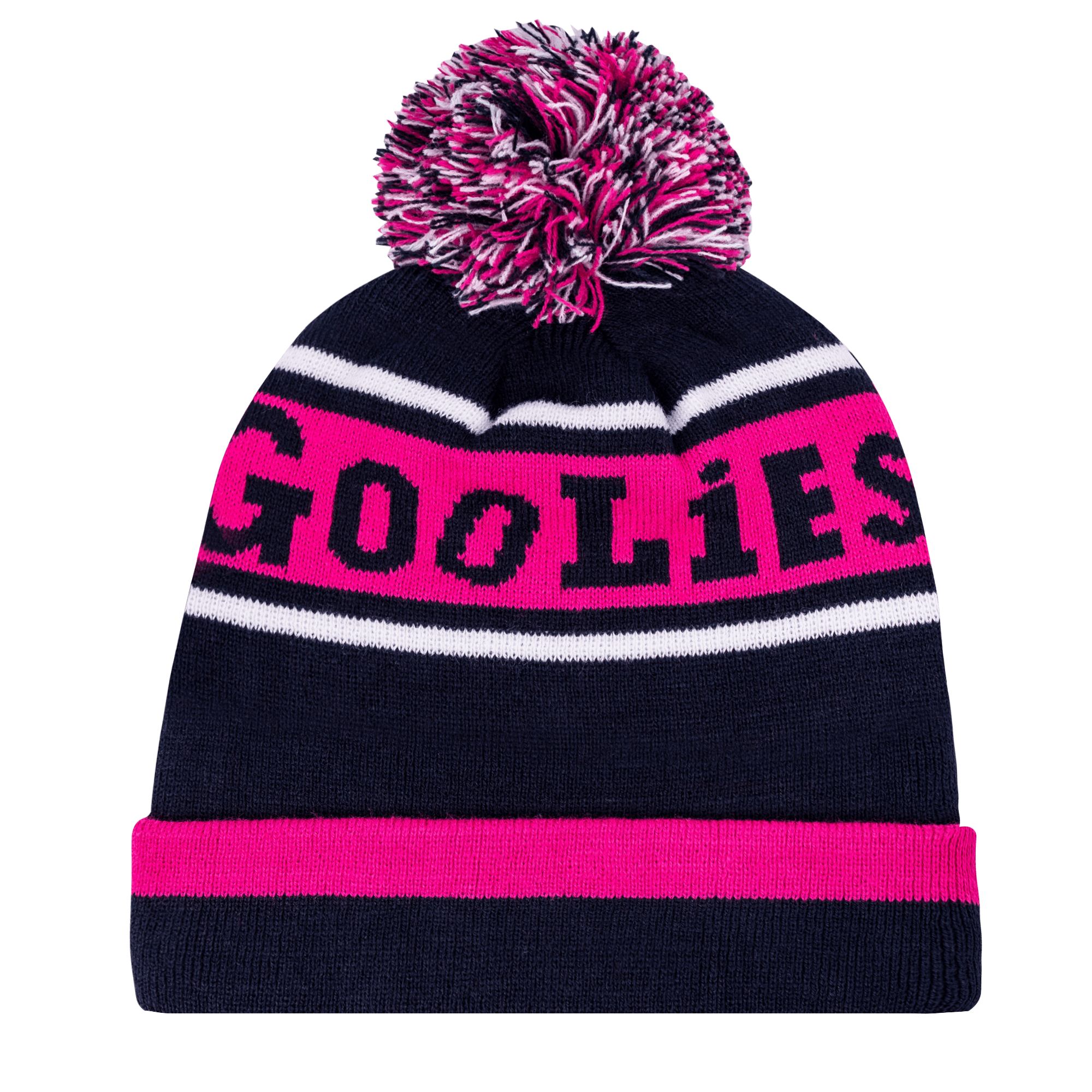 Original Navy Pink Bobble Hat 2