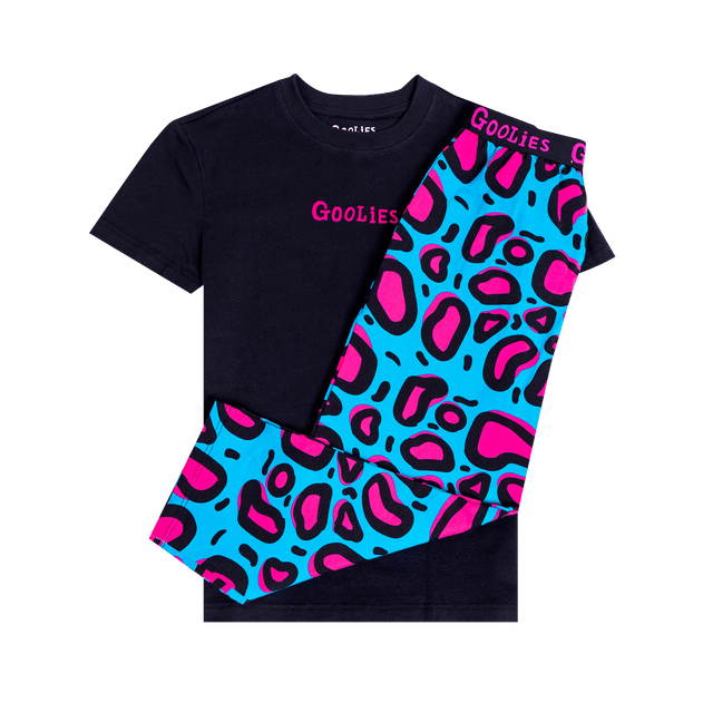 Goolies (Kids) Long Pyjamas - Lazy Leopard - Long & T-Shirt