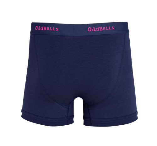 Navy & Magenta - Mens Cotton Boxer Shorts