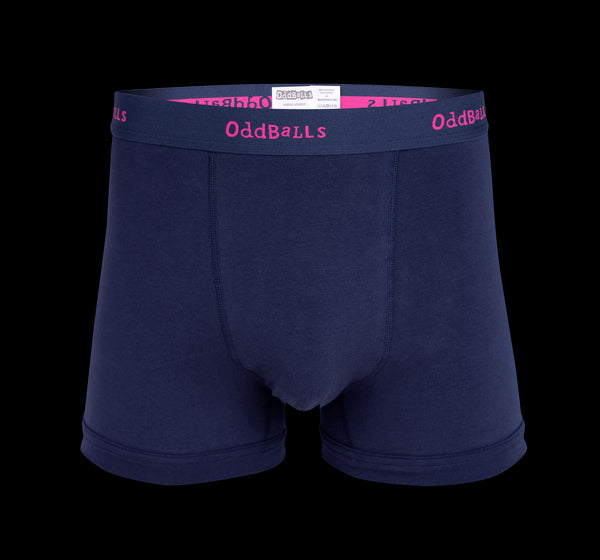 Navy & Magenta - Mens Cotton Boxer Shorts