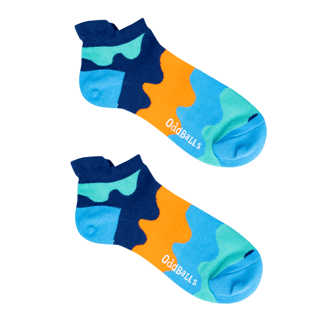 Orange Waves - Ankle Trainer Socks